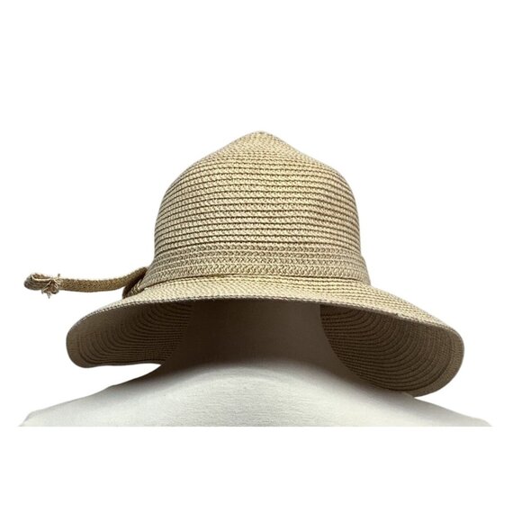 Magid Womens Straw Floppy Sun Sun Hat Neutral Beige Color - Picture 4 of 10